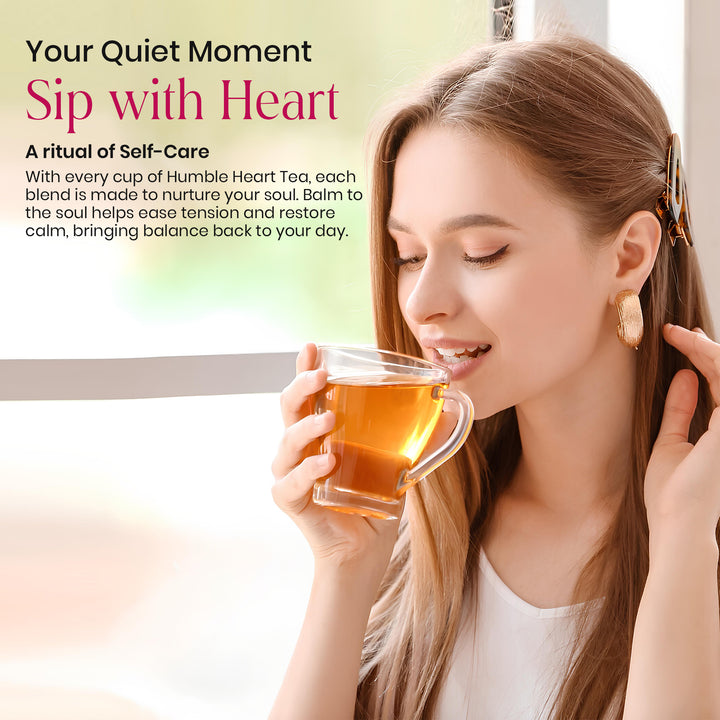 Organic lemon balm herbal tea for cold sore relief, stress relief, and sleep support in a calming loose leaf blend.